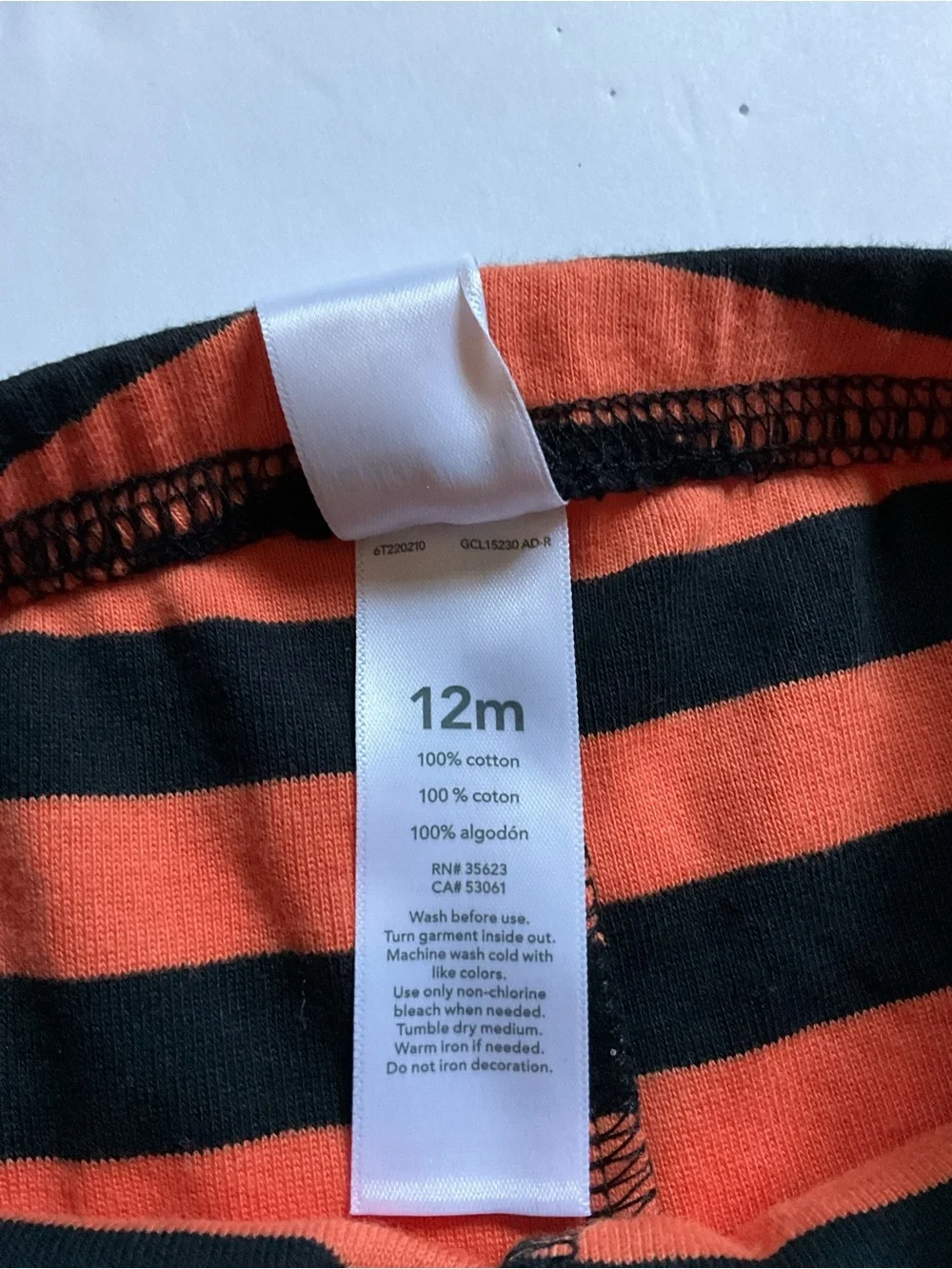 Carter's Halloween Dino & Stripe Pajama Pants (2)- Black, Orange, Green 12M